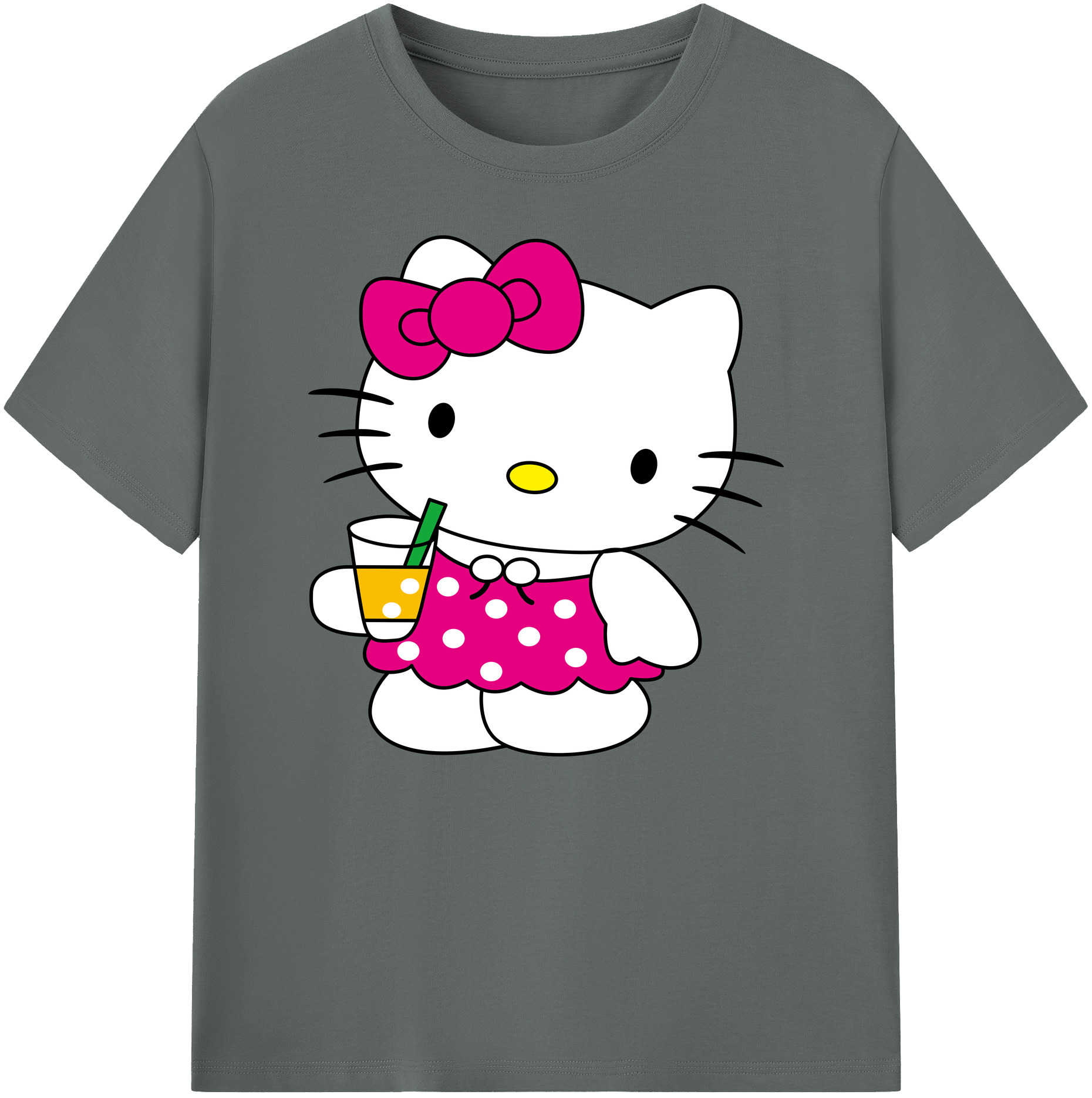 （画像用） Hello Kitty ハローキティ 綿100％ メンズ半袖Tシャツ｜肌触りやわらか＆通気性
